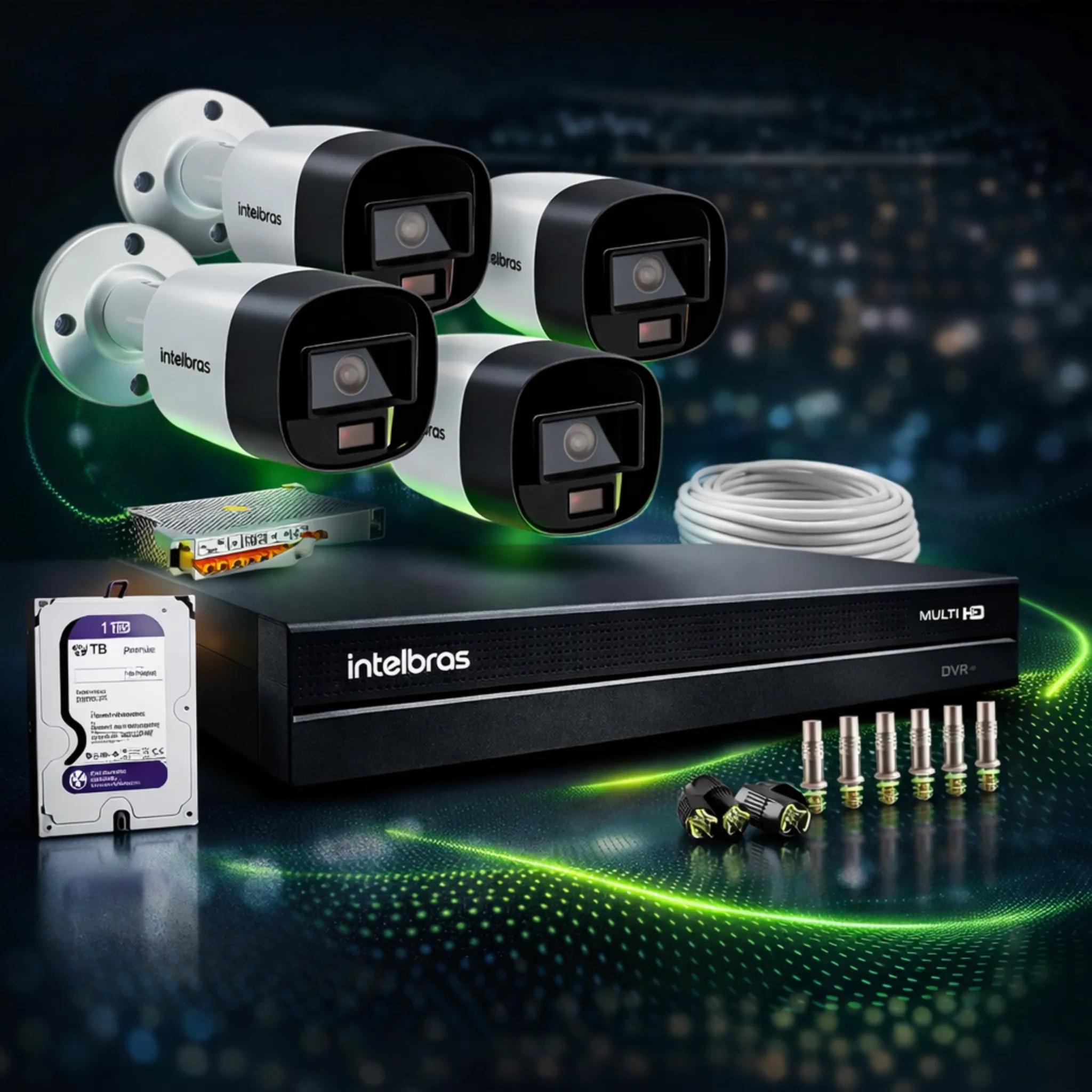 Kit Essencial com 4 câmeras instalado em Belo Horizonte